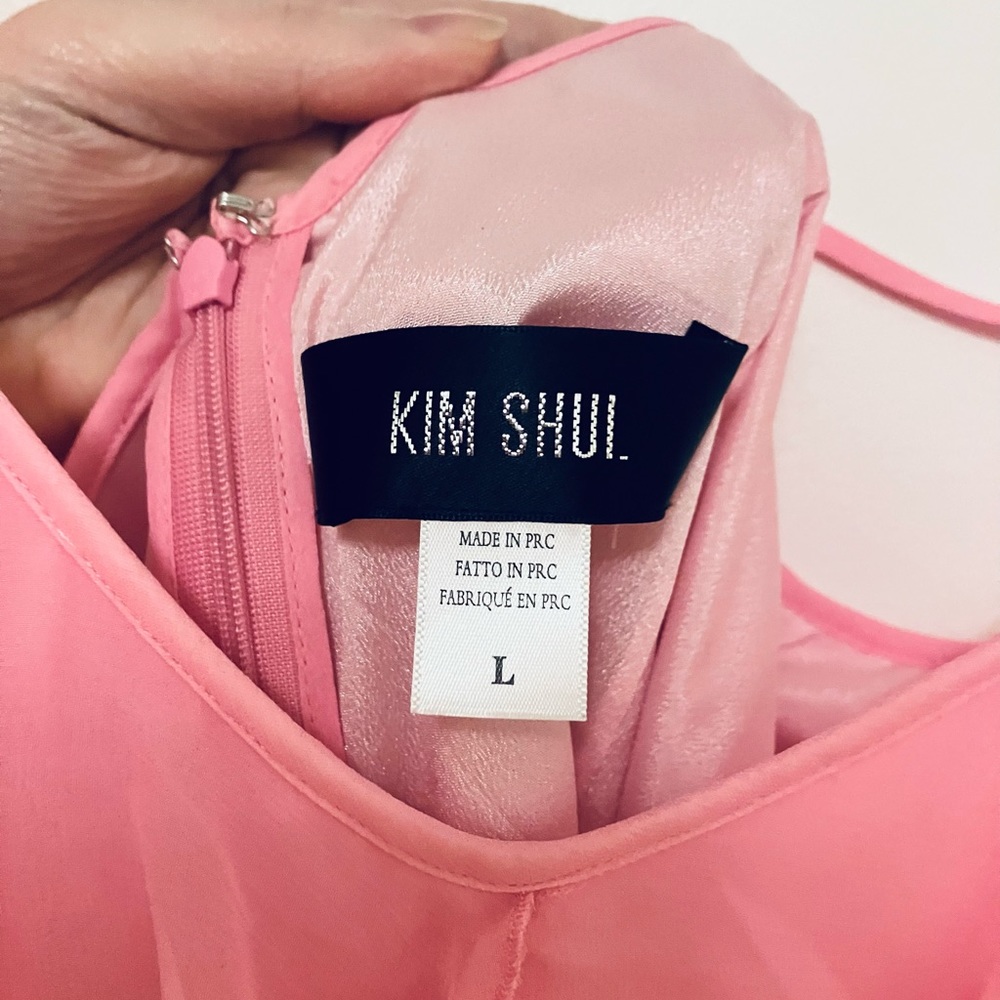 Kim Shui Baby Pink Chiffon Mini Dress, Size Large NWOT - Picture 11 of 12